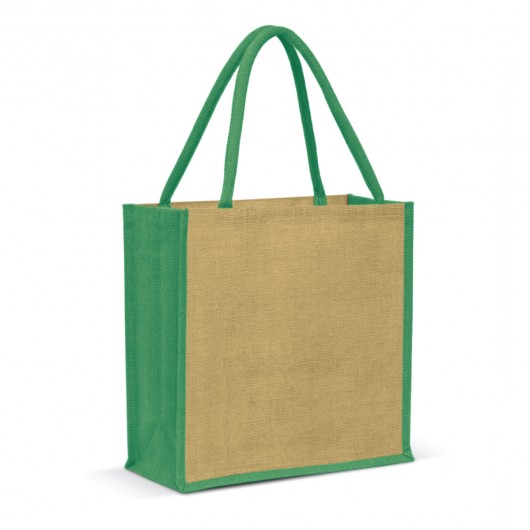 Monza Jute Tote Bags natural green